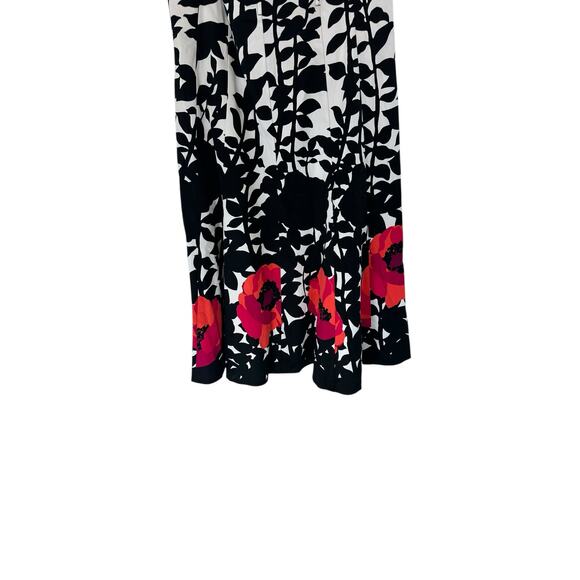 Nine West Black White Sleeveless Floral‎ Print Fit & Flare Sun Dress Size 6 - Picture 4 of 9
